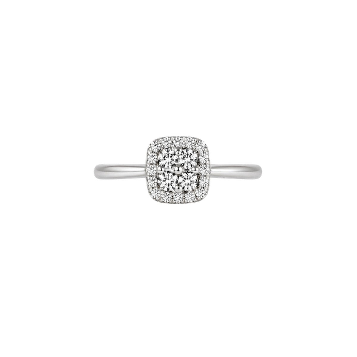 Anillo Diamante Halo Cojín — TIORÉ